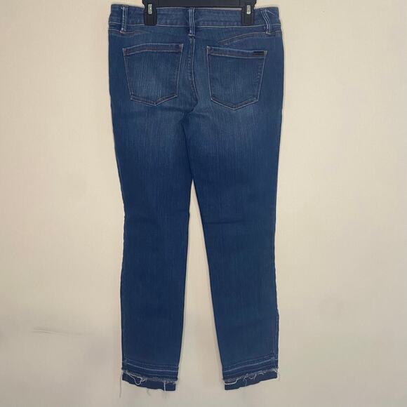WHBM The Slim Ankle Jeans Skinny Mid Rise Dark Blue Western Jeweled Size 2 - Picture 8 of 16